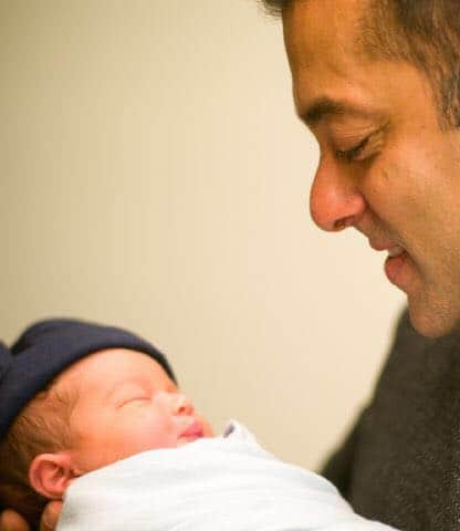 Salman Khan meets and kisses Arpita's baby boy Ahil