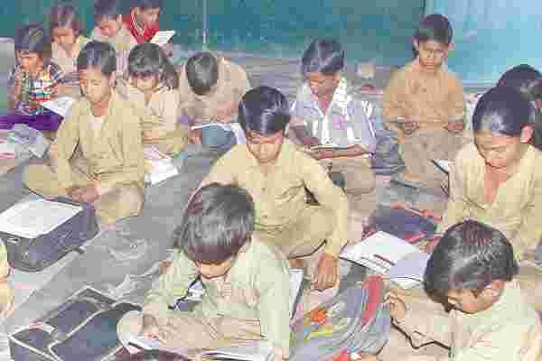 Students studies with old books in the new season
