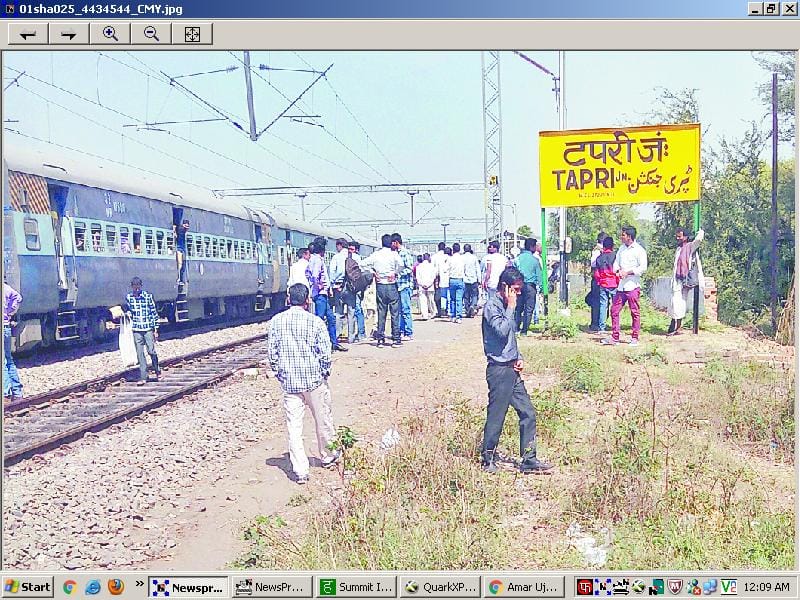 Broken railway track, brake engaged in several Trenaen