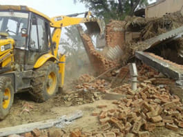 Bulldozers moved houses