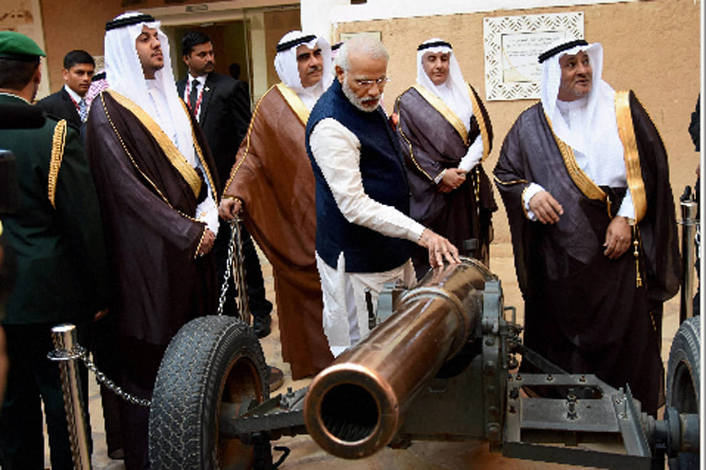 Modi visits Masmak fort in Riyadh