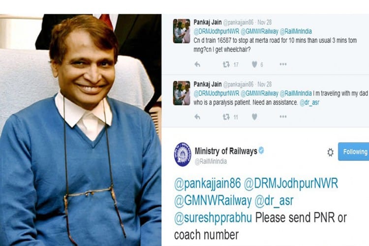 suresh prabhu provide milk on train throw a twit 