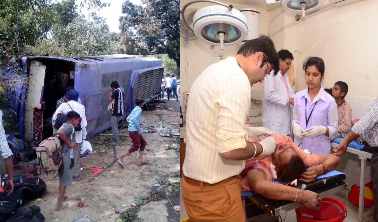  bus accident of baba balak nath devotees, 34 injured