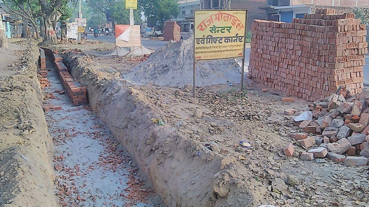 5 crore worth of creek construction left in the middle.