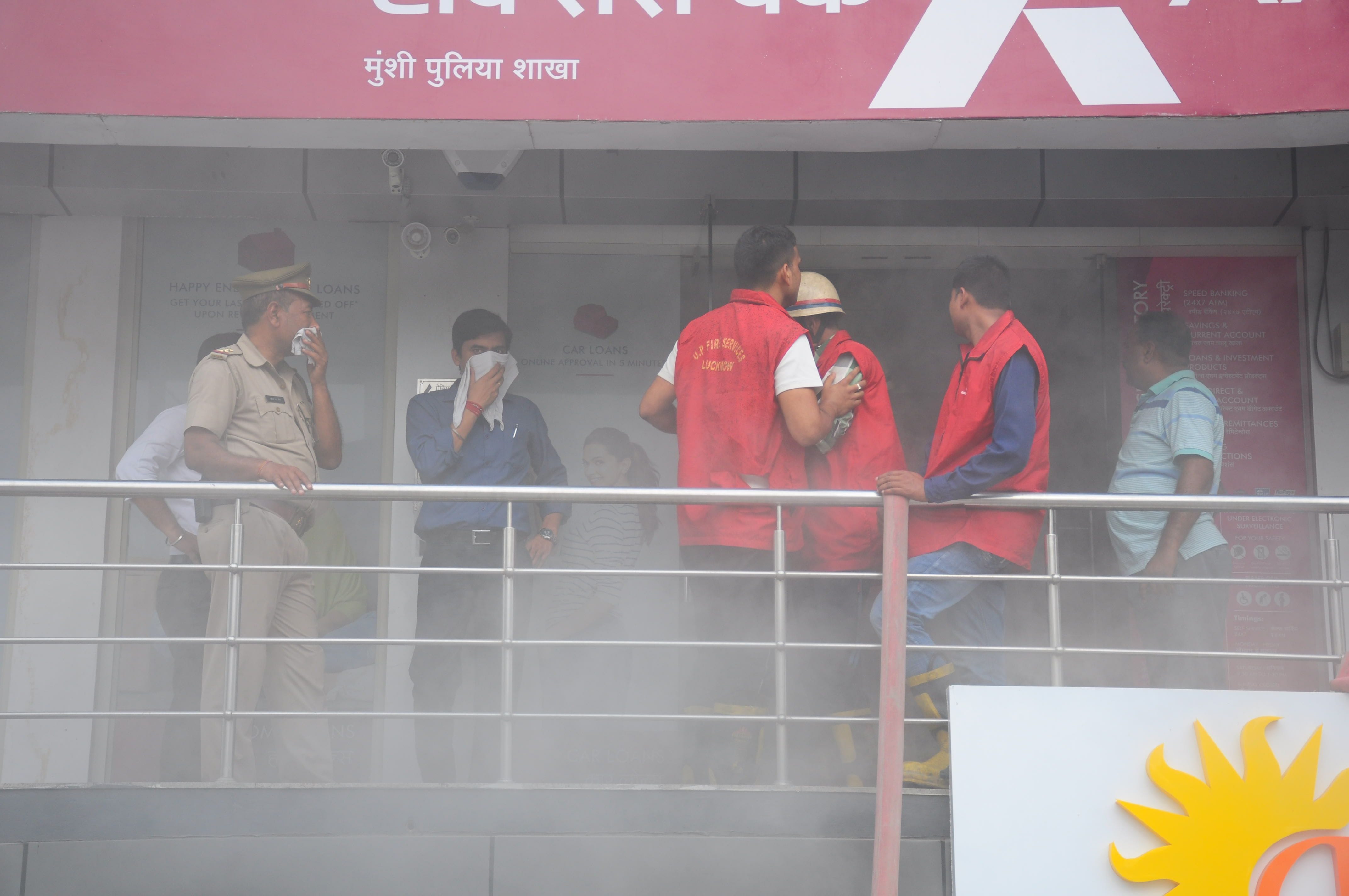 Fire in a bank in Lucknow.