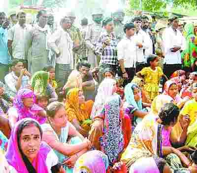 Road was blocked by the villagers