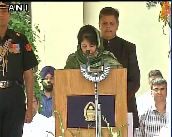 Mehbooba Mufti Takes Oath As First Woman CM Of Jammu And Kashmir