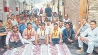 goldsmith protesht in kaithal, protest, exsiseduty 