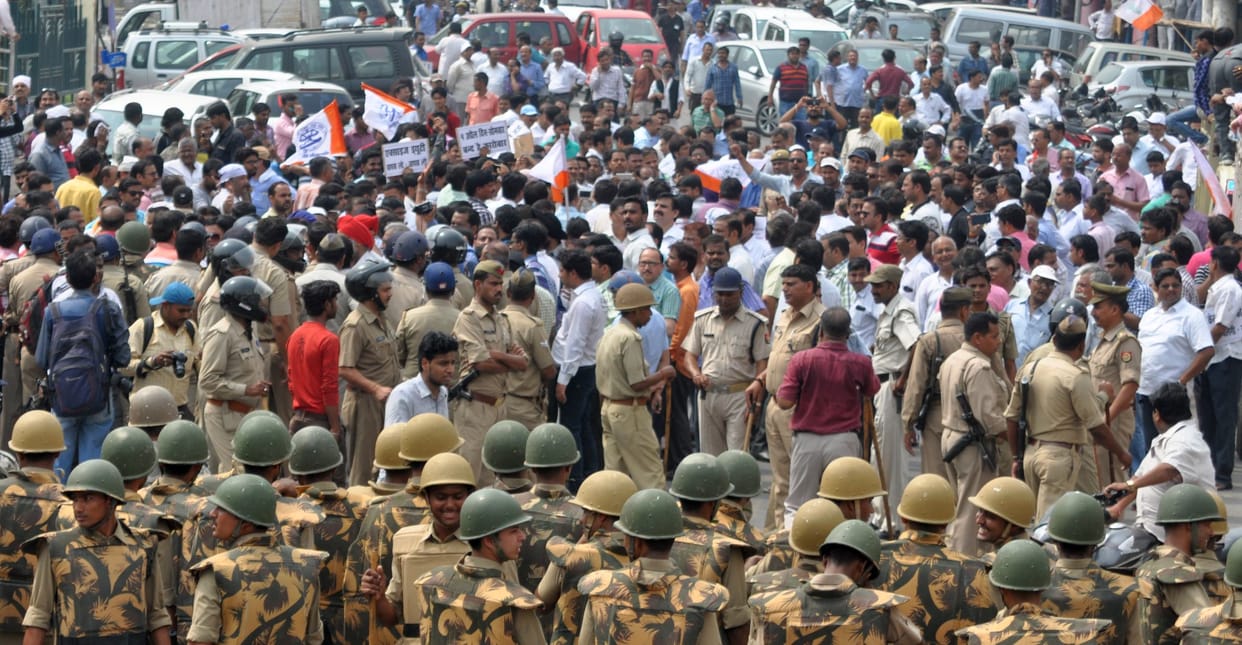 Jewellers Protest in Lucknow, uttar pradesh.