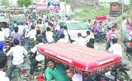 Trains were also affected by the jam