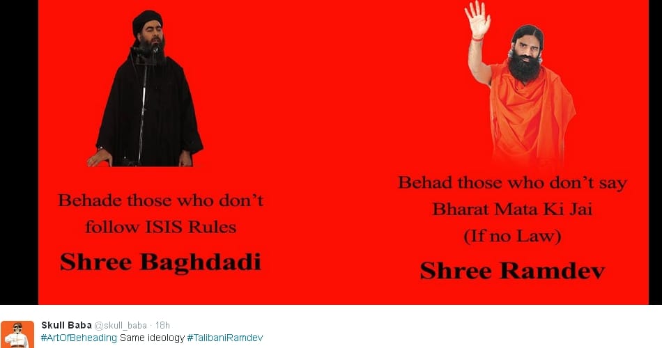 baba ramdev, TalibaniRamdev, baba ramdev controvertional statement, twitter, chandigarh