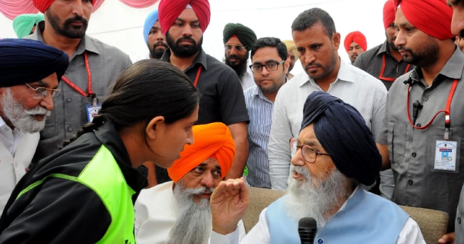 badal, sangat darshan, chief minister badal, akali dal, aam aadmi party, lambi, punjab