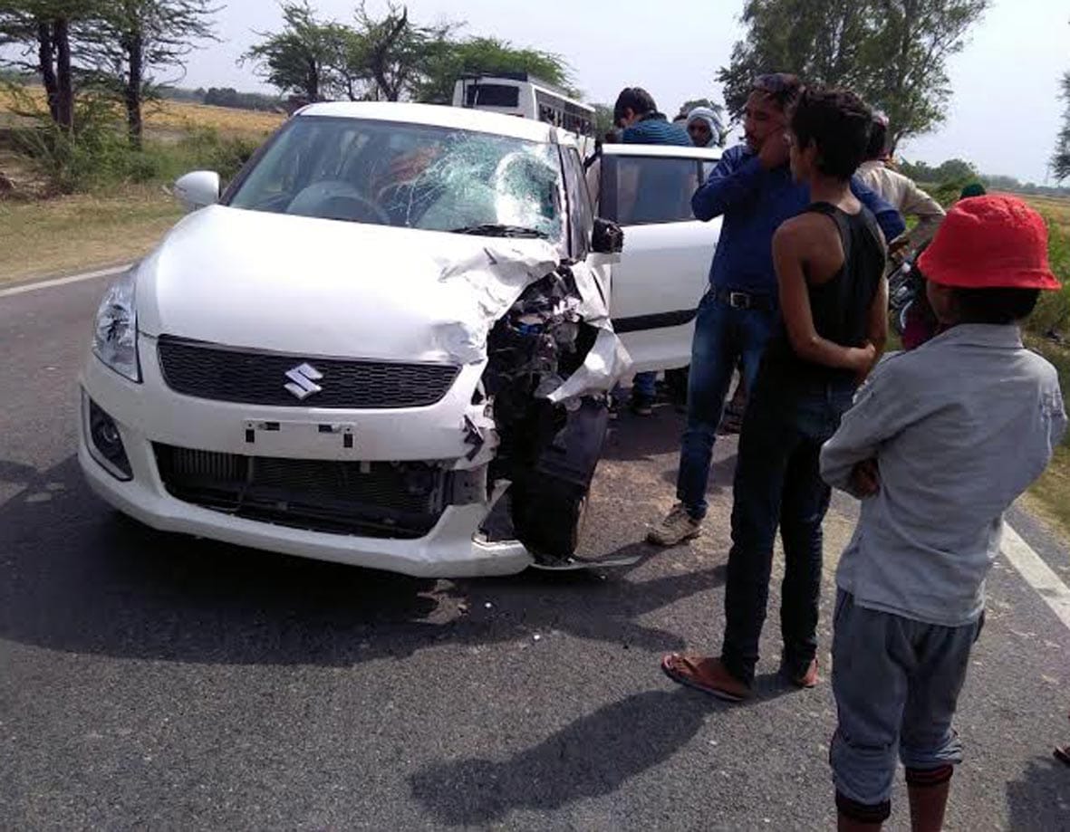  bike hit the car killed, three killed