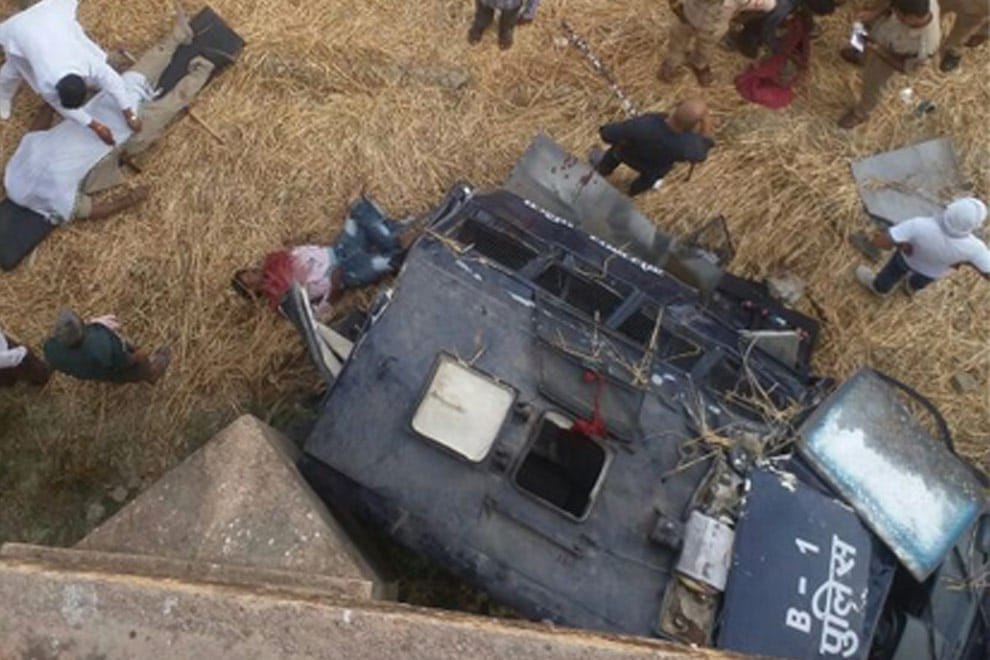 five killed as police jeep falls from road in Gorakhpur