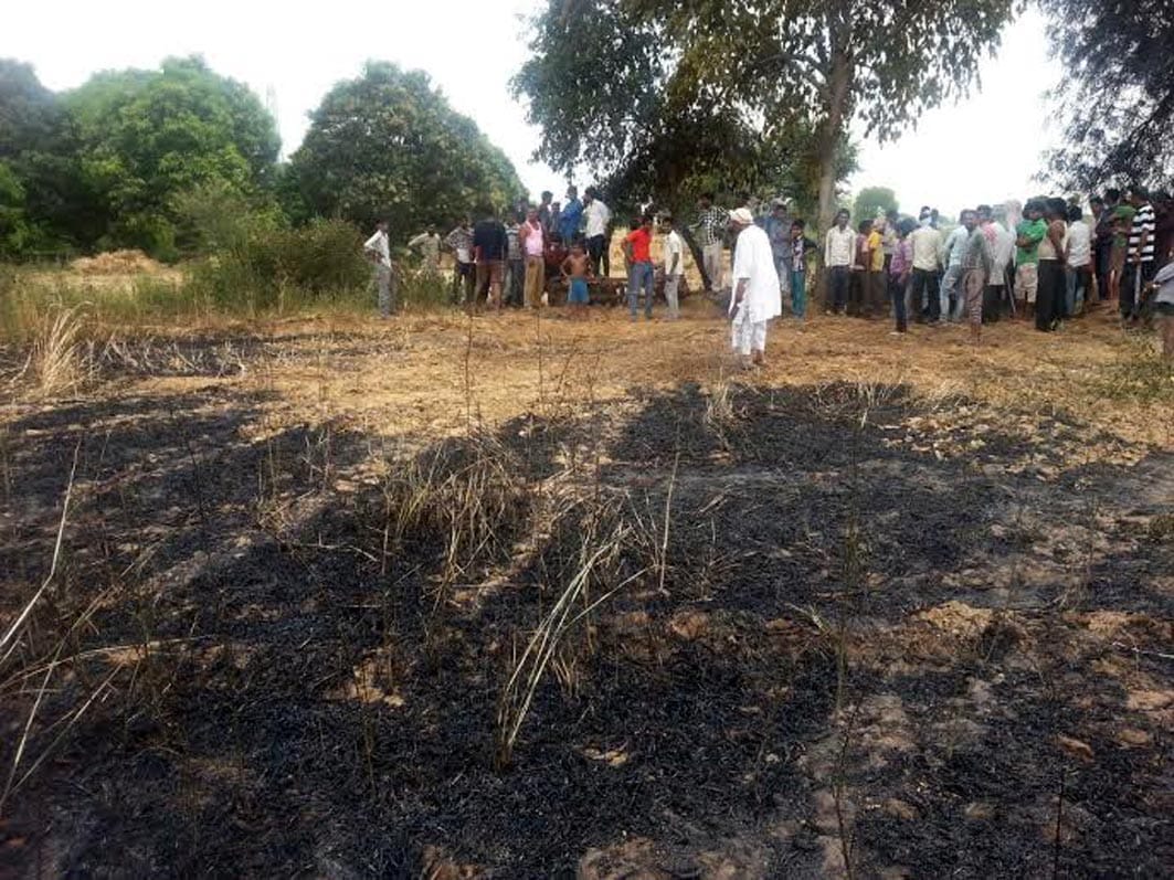 Hundreds of acres of crops ashes spark transformer