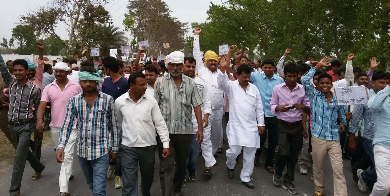 The protest outside the police station legislator