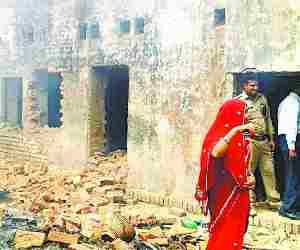 Pradhan husband put house on fire.