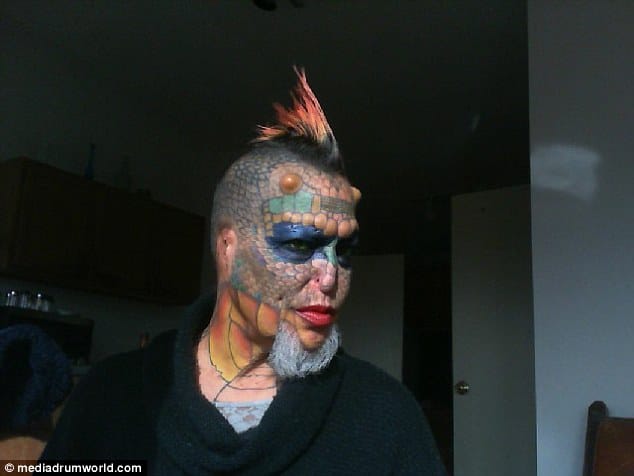 dragon man who had his nose and ears cut