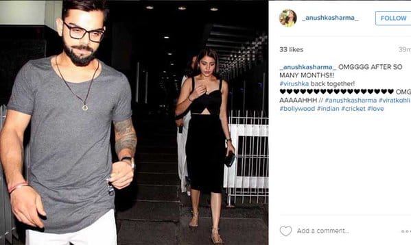 Anushka Sharma seen late night dinner with Virat Kohli