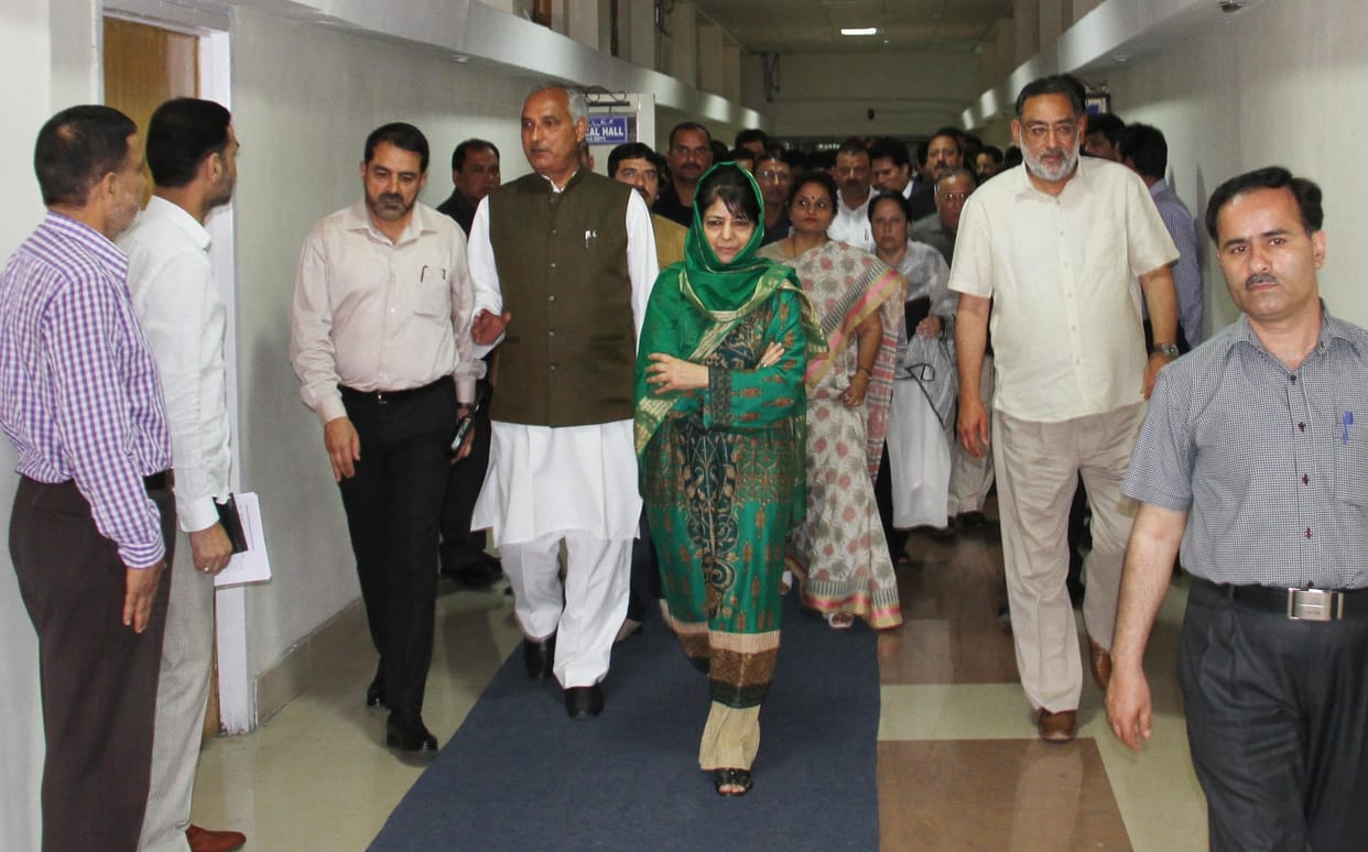 Mehbooba Mufti meeting with officials