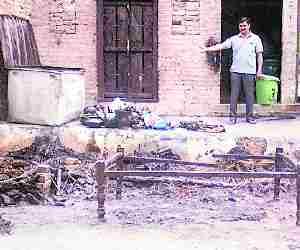 Rice mill Caught fire.