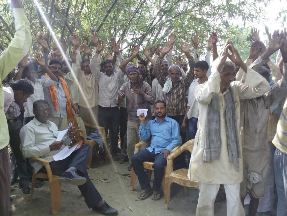 kisaanon ka lekhapaal ke khilaaph pradarshan