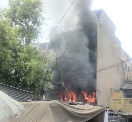 Saree shop fire in the loss of millions