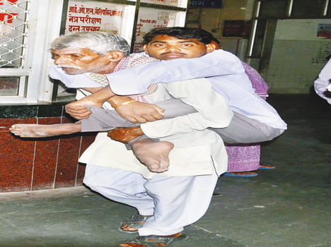 district hosp. cuold not provide wheel chair