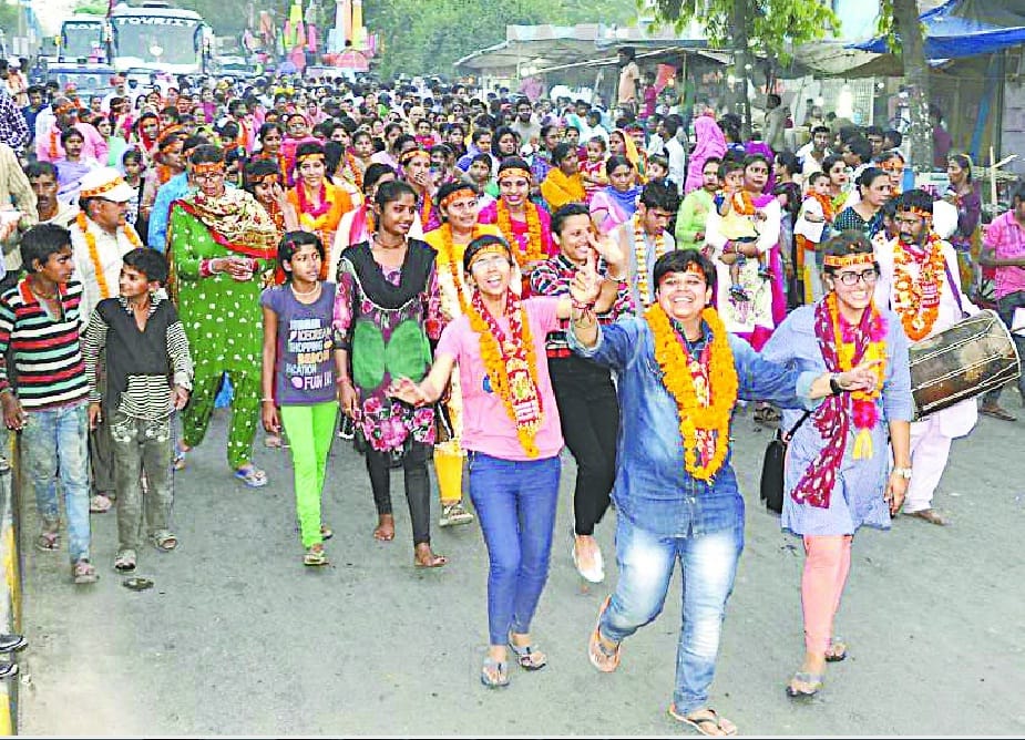 devotee welcomed the Jyoti of Maa Jwala 
