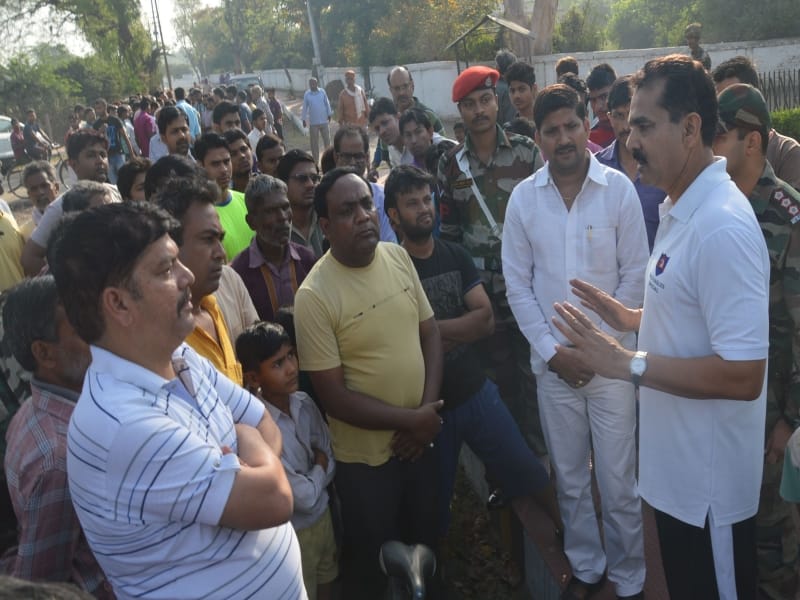 protest over blocking the road of temple