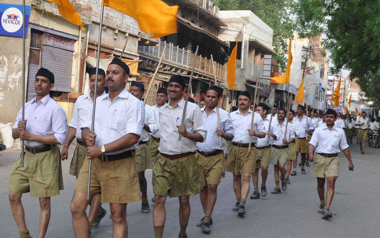 RSS volunteers route march