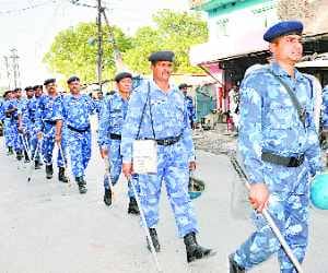 Security forces in the area Fair route march
