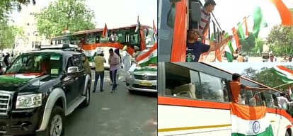 150 youths of 12 states leave for nit srinagar with tricolour