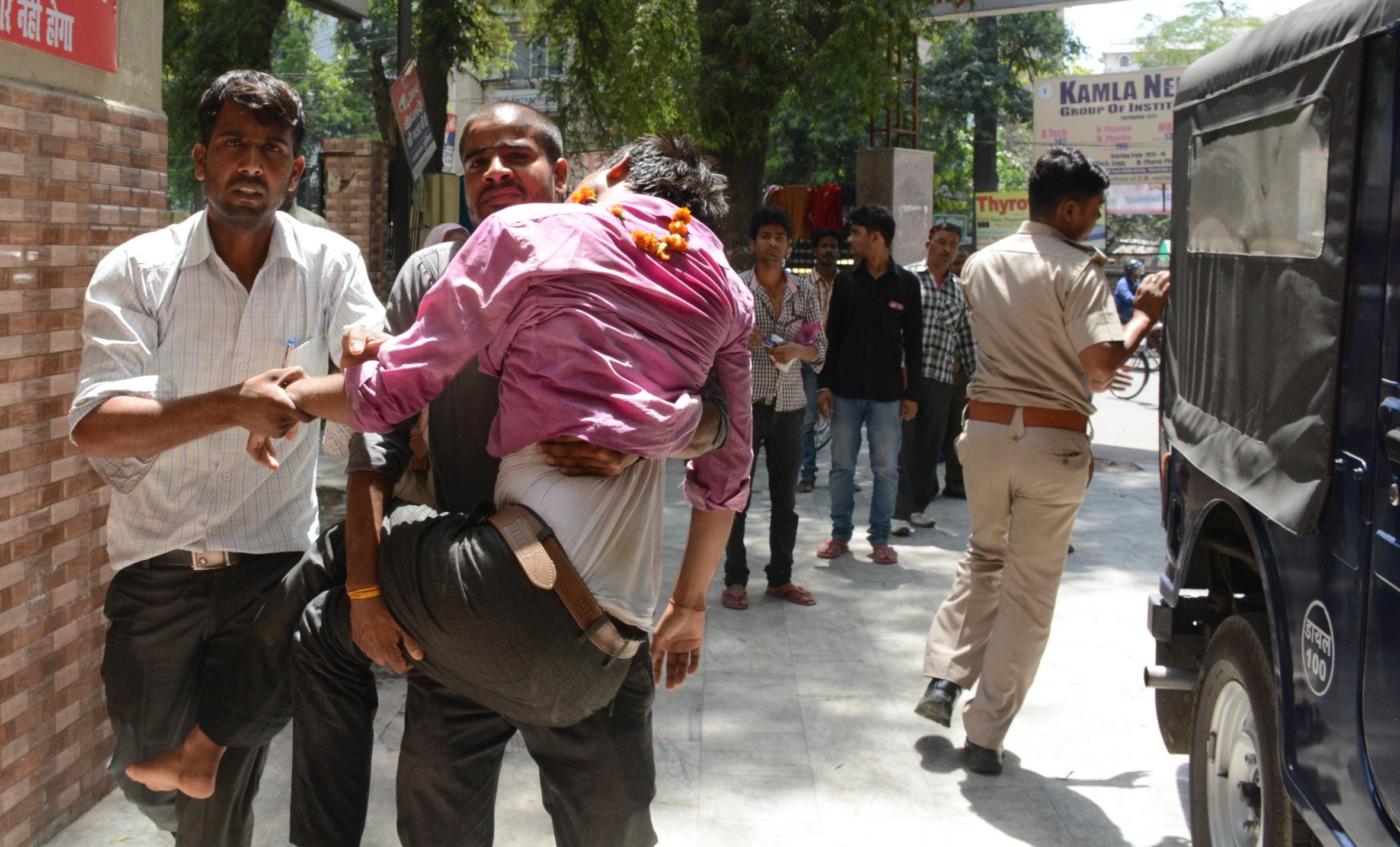 protest of applicants of police recruitment.
