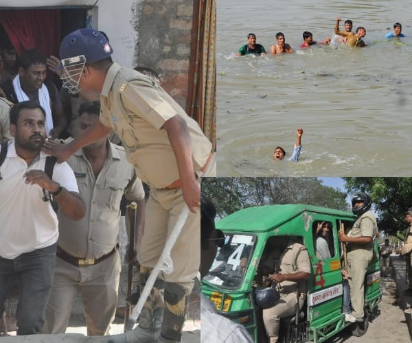 Lathicharge at police recruitment applicants.