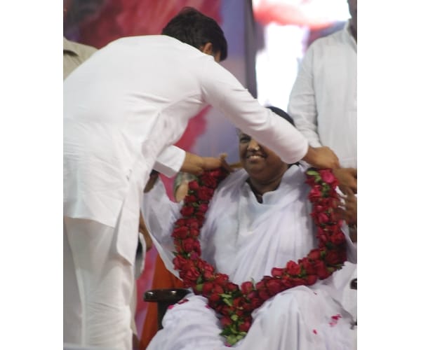 Akhilesh Yadav in a spiritual programme.
