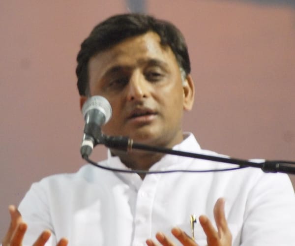 Akhilesh Yadav in a spiritual programme.