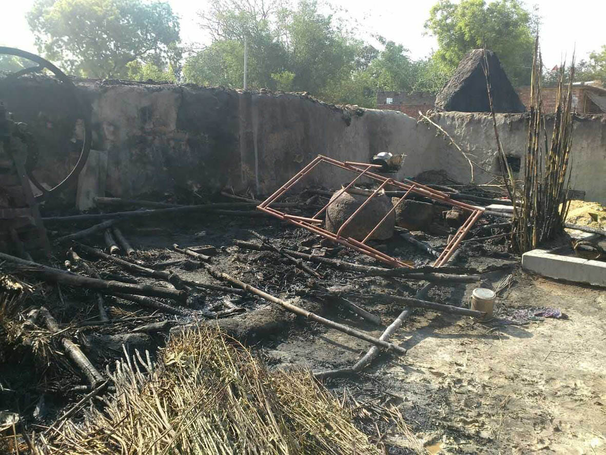 Fire havoc, farm, home, garden burns
