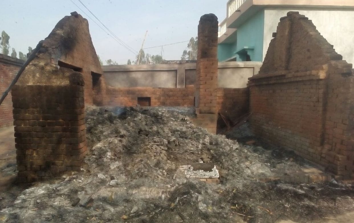 Several villages were destroyed by fire