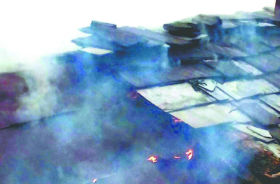 The house was hit by wildfires