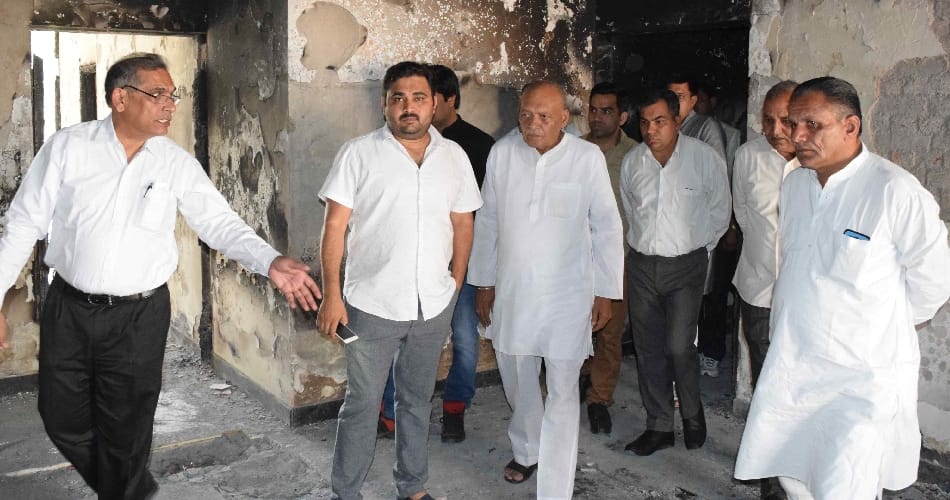 jat leader hawa singh sangwan, captain abhimanyu fired house, jat protest, haryana voilence