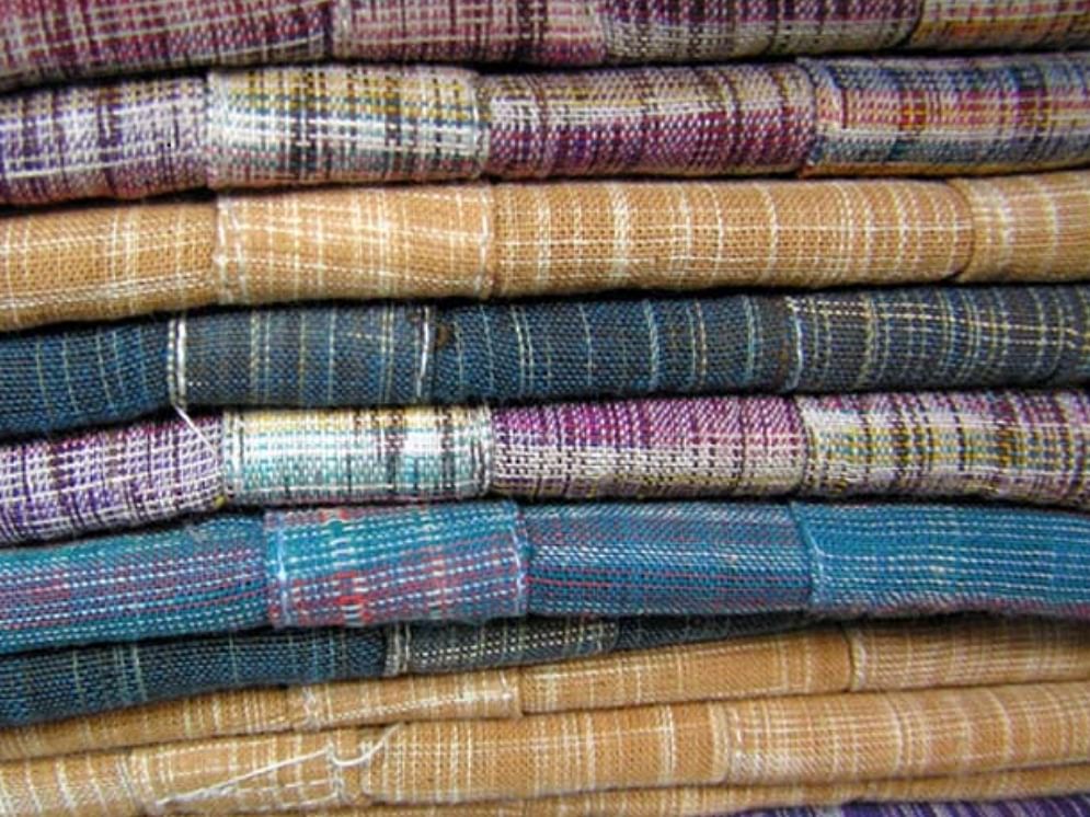 Khadi Cotton Contrast Color Weaving Design Men Kurta