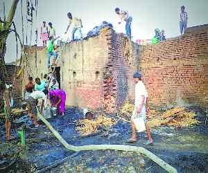 5 home and 20 acres crop ash, scorching youth