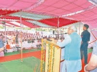 cm raily in mahendragarh, deveplement