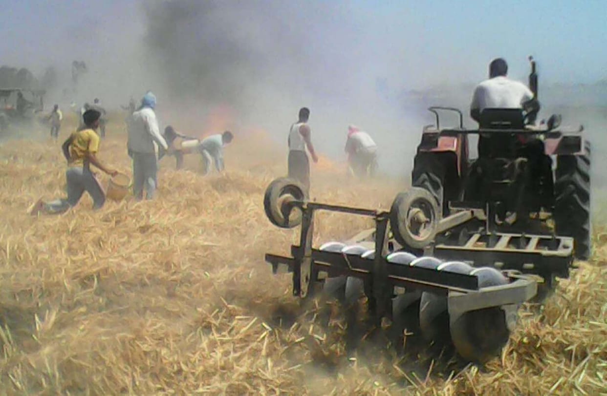 Udna two fire scorched, burned six acres of wheat