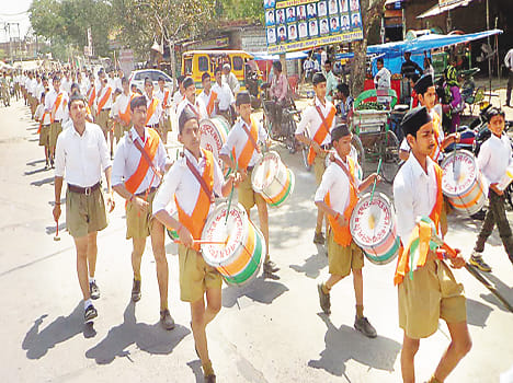 The rss volunteers did a route march