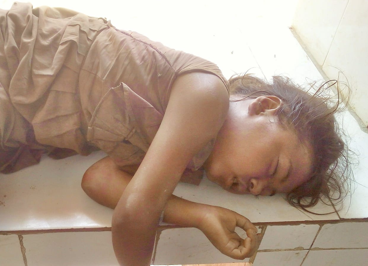 Girl buried under mounds