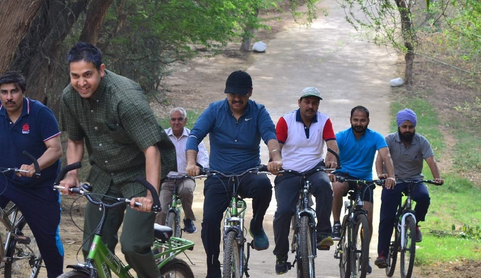 enjoyed cycling on track behind sukhna lake