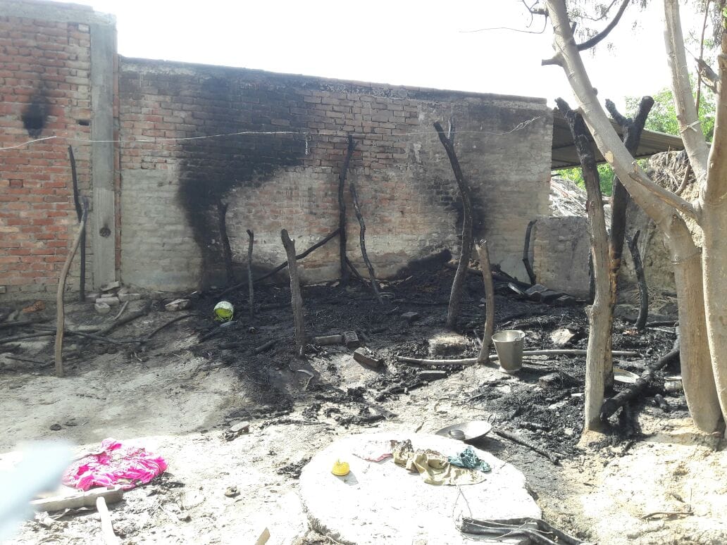 kid died in hut fire in lucknow