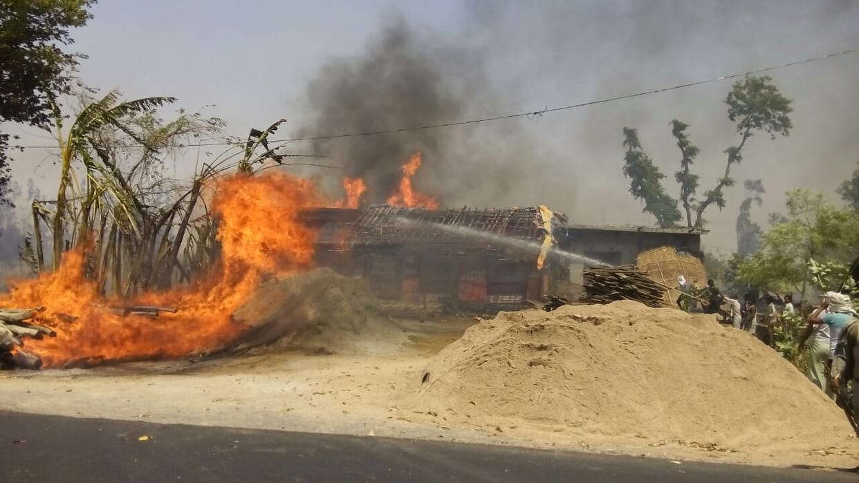  71 acres of wheat crop  burned